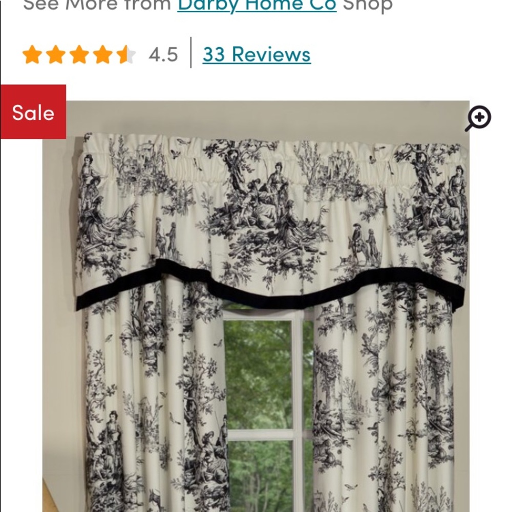 Window valance 19” H x 74” W